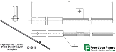 Betjeningsstang 1,45m til 2,00m tankdybde