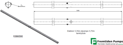 Dækrør ELM 3,35m til 3,75m tankdybde