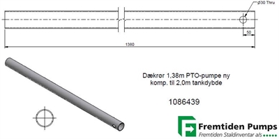Dækrør PTO 1,38m til 2,00m tankdybde